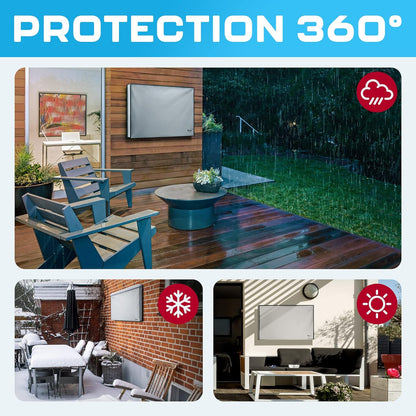 Outdoor TV Cover 48", 49", 50" - Universal Weatherproof Protector for Flat Screen Tvs - Fits Most TV Mounts and Stands - Gray